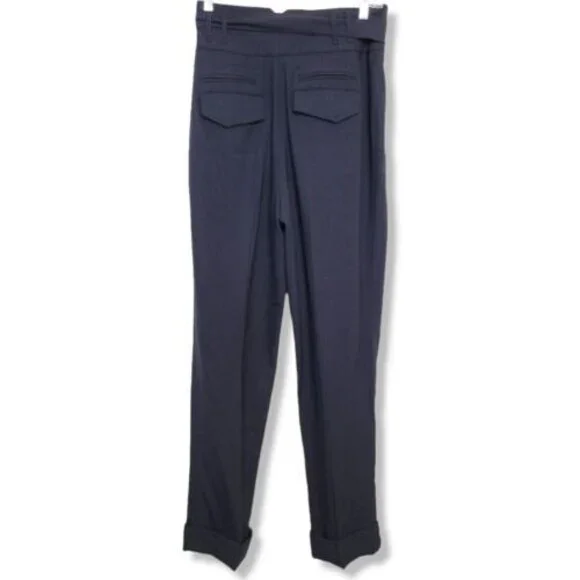 ANTHROPOLOGIE Leifsdottir Wide Leg High Rise pleated cuffed Pants Size 10 Black